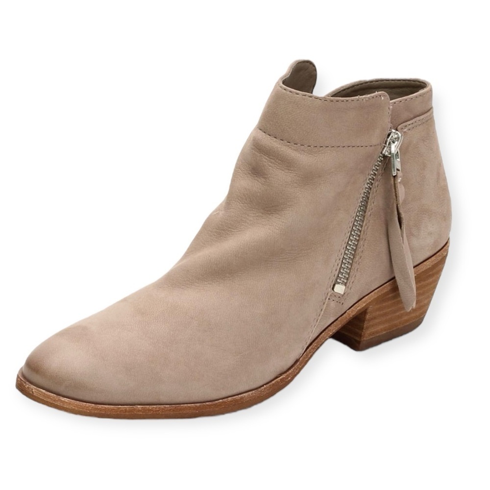 Same Edelman Packer Putty Leather Ankle Boots Size 7